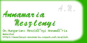 annamaria meszlenyi business card